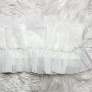 SHEIN Tulle Bachelorette Crop Top White Size Large